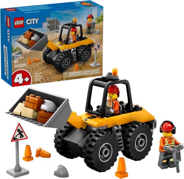 LEGO City Yellow Construction Wheel Loader Building Sensory Toy - Construction Vehicle Toy for Toddlers, Boys and Girls, Ages 4+ - Educational, Learning Gift Idea for Preschoolers - 60450 - For Sale - Price