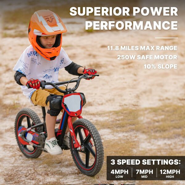 Lightweight Electric Dirt Bike for Kids, 170/340W Electric Motorcycle Up to 10/12MPH, 24V Detachable Battery, Hand-Operated Dual Brakes Electric Balance Bike for Ages 3-6/5-12 - For Sale - Price - Image 5