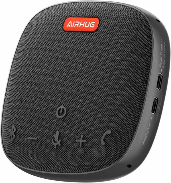 AIRHUG Conference Speaker and Microphone, Bluetooth Speakerphone with 360° Voice Pickup, Advanced Noise Reduction, USB-C Plug & Play, Compatible with Zoom and MS Team - For Sale - Price