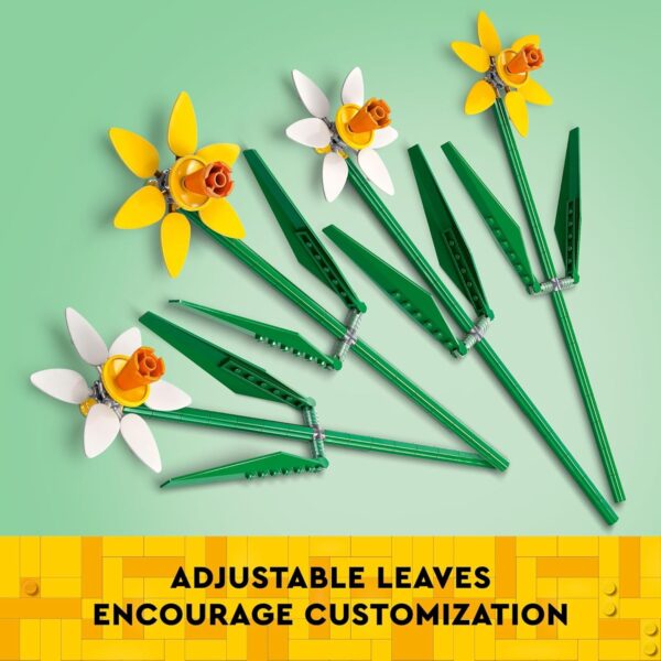 LEGO Daffodils - Building Toy for Kids, Girls and Boys, Ages 8+ - Artificial Daffodil for Home Decor and Display - Gift for Her and Him - 40747 - For Sale - Price - Image 5