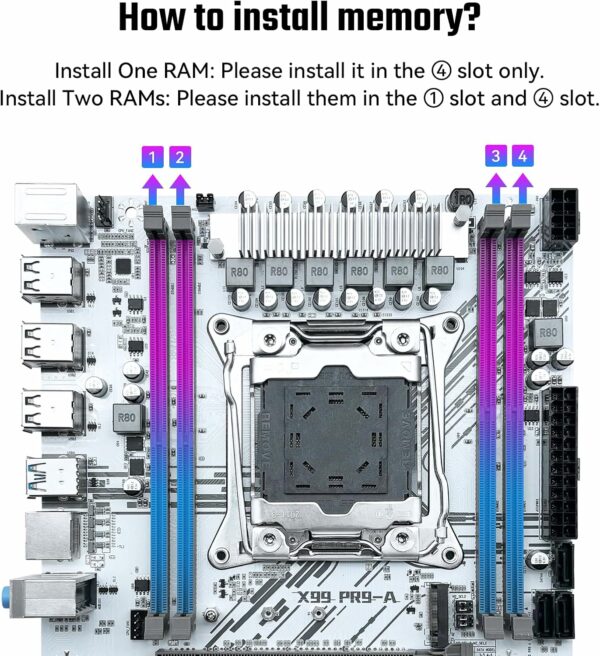 X99 LGA 2011-3 Motherboard Micro ATX Gaming Motherboard for Intel Xeon E5 V3 V4 Series Processors (DDR4 Max 128GB, PCIe 3.0, NVME/NGFF M.2, Gigabit LAN, SATA 3.0, USB 3.0), X99 PR9-A - For Sale - Price - Image 5