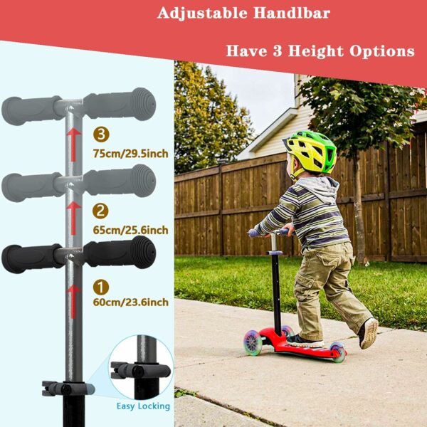 3-Wheel Junior Kick Scooter Flashing Wheels/Lean to Turn/Indoor/Outdoor 36 Months+ - For Sale - Price - Image 3