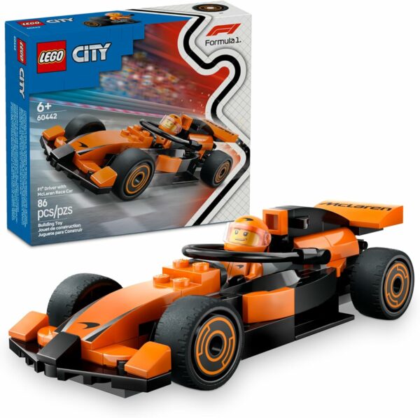 LEGO City F1 Driver with McLaren Race Car Toy - Model Car Building Toy Kit for Kids, Boys and Girls, Ages 6+ - F1 Collectible for Fans - with a Driver Minifigure - Gift Idea for Birthdays - 60442 - For Sale - Price