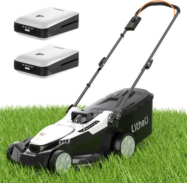 Litheli 18" Electric Lawn Mower for Garden Yards, Lightweight Cordless Lawn Mower Brushless with 6-Position Height Adjustment, 2 x 20V 4.0Ah Battery and Charger Include - For Sale - Price