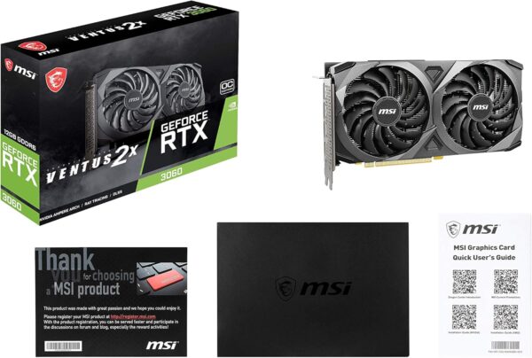 MSI GeForce RTX 3060 Ventus 2X 12G OC, Gaming Graphics Card - NVIDIA RTX 3060, 12GB GDDR6 Memory, 192-bit, 15 Gbps - For Sale - Price - Image 9