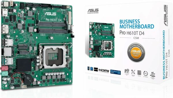 ASUS PRO H610T D4-CSM Thin Mini-ITX H610 Business Motherboard with Enhanced Security, Reliability, Manageability and Efficiency - For Sale - Price