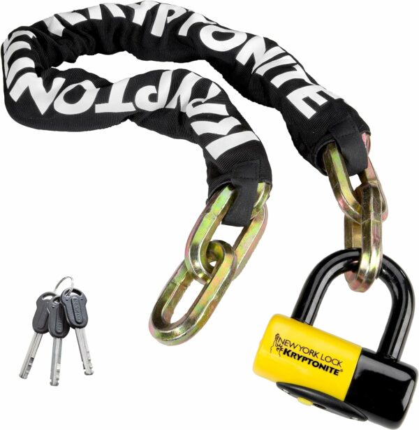 Kryptonite New York FAHGETTABOUDIT 1410 Bike Chain Lock, 3.28 Feet Long 14mm Steel Chain Heavy Duty Anti-Theft Bicycle Chain Lock with Keys, 10/10 Security Rating for E-Bike, Motorcycle, Scooter - For Sale - Price