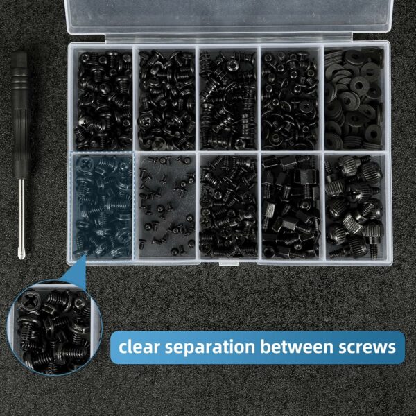 400PCS Computer Screws Assortment Kit with Screwdriver Motherboard Standoffs Screws for Universal Motherboard, HDD, SSD, Hard Drive,Fan, Power Supply, Graphics, PC Case, DIY Installation and Repair - For Sale - Price - Image 4