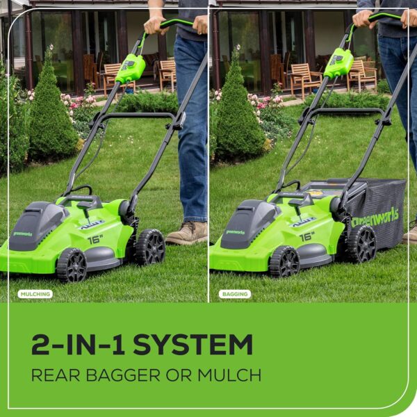 Greenworks 40V 16" Brushless Cordless (Push) Lawn Mower (75+ Compatible Tools), 4.0Ah Battery and Charger Included - For Sale - Price - Image 7