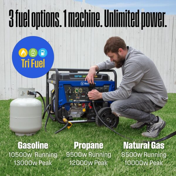 Westinghouse Outdoor Power Equipment 13500 Peak Watt Tri-Fuel Home Backup Portable Generator, Remote Electric Start, Transfer Switch Ready, Gas, Propane, and Natural Gas Powered For Sale - Price - Image 4