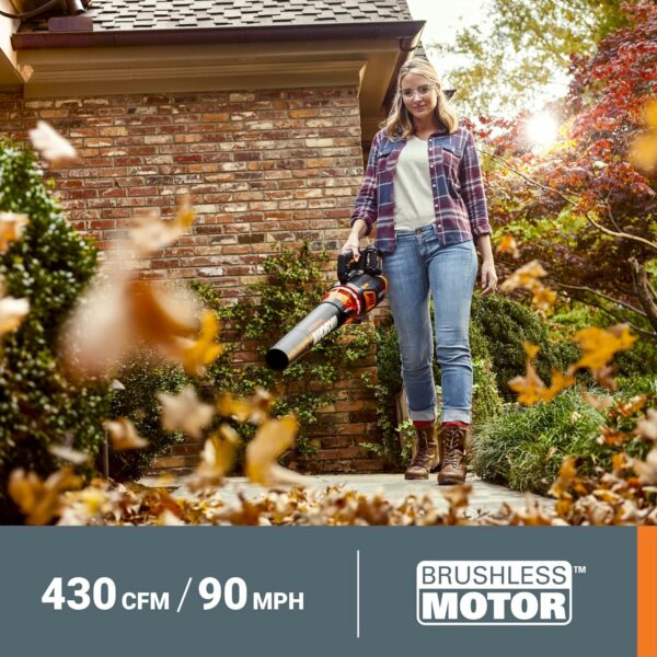 WORX 40V Turbine Leaf Blower Cordless with Battery and Charger, Brushless Motor Blowers for Lawn Care, Compact and Lightweight Cordless Leaf Blower WG584 – 2 Batteries & Charger Included - Image 2