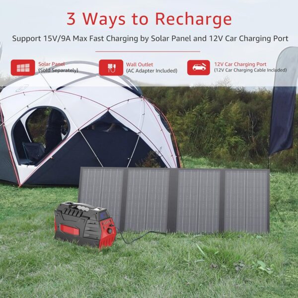 500W Portable Power Bank/Station, 296Wh Outdoor Solar Generator Backup Battery Pack with 110V/500W AC Outlet for Home Use, Emergency Outage, Camping Travel, RV Trip - For Sale - Price - Image 4