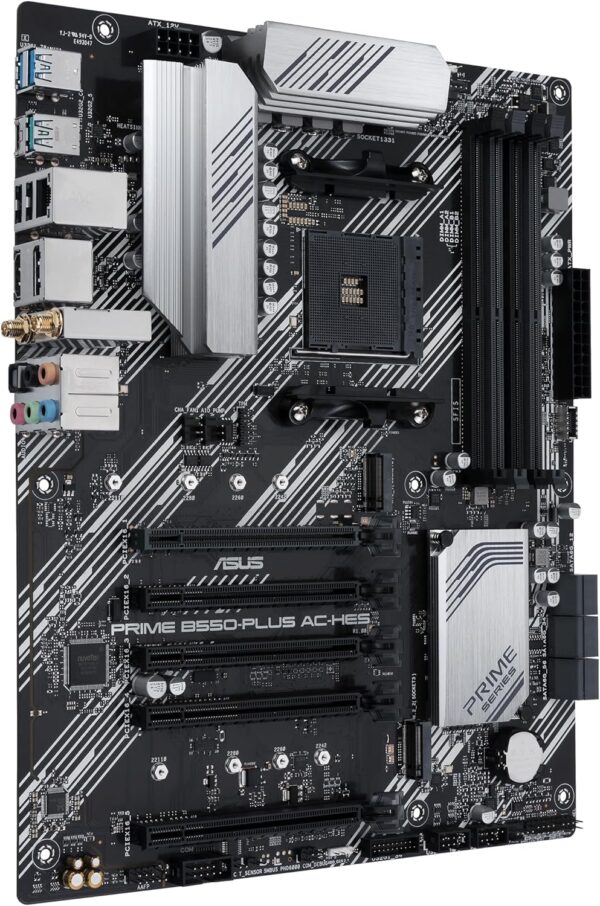 ASUS Prime B550-PLUS AC-HES AMD AM4 (3rd Gen Ryzen) ATX Motherboard (Dual M.2, PCIe4.0, WIFI5, 1Gb Ethernet, SATA 6 Gbps, USB 3.2 Gen 2 Type-C, Front USB 3.2 Gen 1 Type-C and CEC Tier II Ready) - For Sale - Price - Image 2