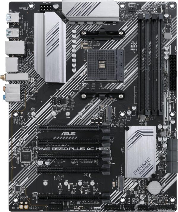 ASUS Prime B550-PLUS AC-HES AMD AM4 (3rd Gen Ryzen) ATX Motherboard (Dual M.2, PCIe4.0, WIFI5, 1Gb Ethernet, SATA 6 Gbps, USB 3.2 Gen 2 Type-C, Front USB 3.2 Gen 1 Type-C and CEC Tier II Ready) - For Sale - Price