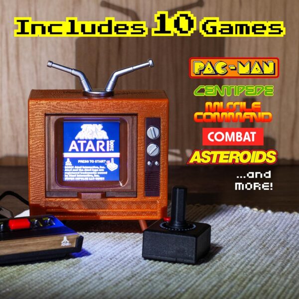 Tiny Arcade Atari 2600 3.5" Mini Retro Game - Playable Console & TV w/ Real Gameplay & Sound-10 Classic Video Games: Pac-Man, Breakout, &More(Ages 8+) - For Sale - Price - Image 3