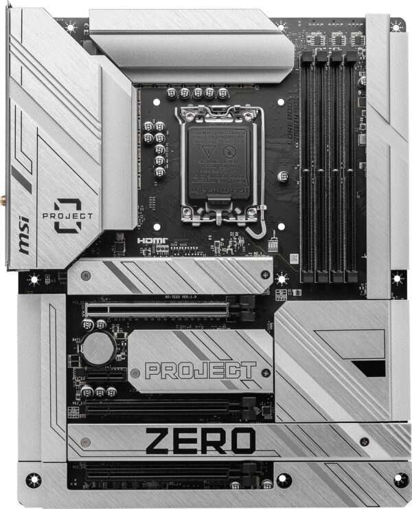 MSI Z790 Project Zero Gaming Motherboard (Support 14th/13th/12th Gen Intel Processors, LGA 1700, DDR5, PCIe 5.0, M.2 Slots, 2.5Gbps LAN, USB 3.2 Gen2, HDMI/DP, Wi-Fi 7, Bluetooth 5.4, ATX) - For Sale - Price - Image 2