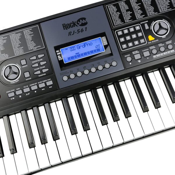 RockJam 61 Key Keyboard Piano With LCD Display Kit, Stand, Bench, Headphones, Simply App & Keynote Stickers - For Sale - Price - Image 8