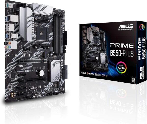 ASUS Prime B550-PLUS AMD AM4 Zen 3 Ryzen 5000 & 3rd Gen Ryzen ATX Motherboard (PCIe 4.0, ECC Memory, 1Gb LAN, HDMI 2.1, DisPlayPort 1.2 (4K@60HZ), Addressable Gen 2 RGB Header and Aura Sync) (Renewed) - For Sale - Price