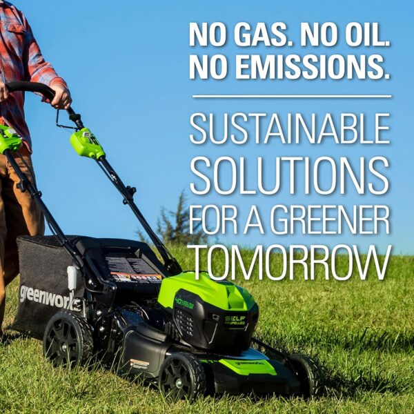 Greenworks 40V 21" Brushless Cordless (Self-Propelled) Lawn Mower (75+ Compatible Tools), 5.0Ah Battery and Charger Included - For Sale - Price - Image 12