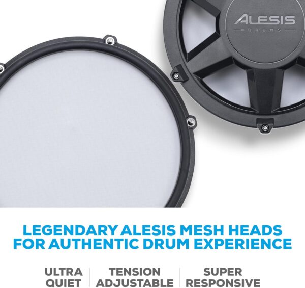 Alesis Nitro Max Kit Electric Drum Set with Quiet Mesh Pads, 10" Dual Zone Snare, Bluetooth, 440+ Authentic Sounds, Drumeo, USB MIDI, Kick Pedal - For Sale - Price - Image 8