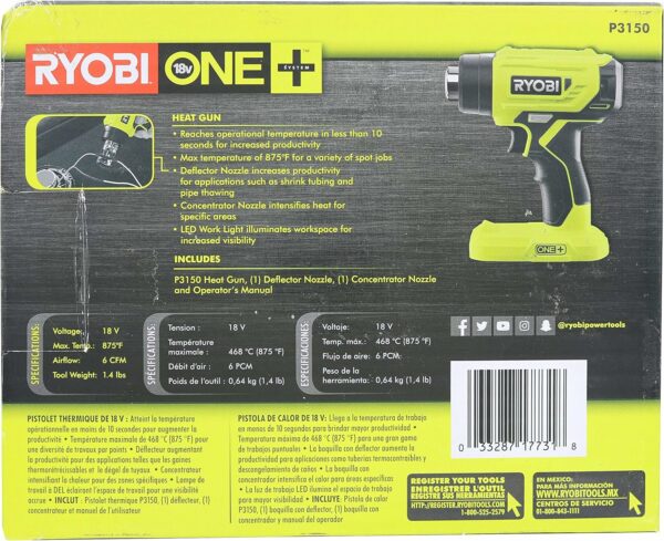 Ryobi 18-Volt ONE+ Lithium-Ion Cordless Heat Gun (Tool Only) P3150 - For Sale - Price - Image 9