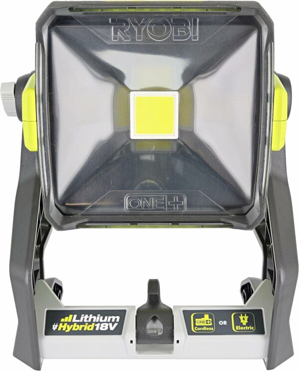 Ryobi P721 One+ 1,800 Lumen 18V Hybrid AC and Lithium Ion Powered Flat Standing LED Work Light with Onboard Mounting Options (Battery and Extension Cord Not Included, Light Only) - For Sale - Price - Image 2