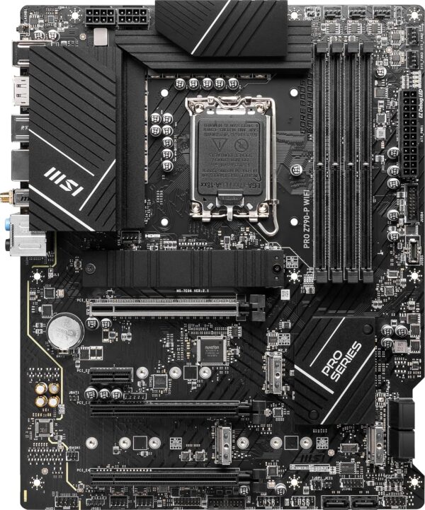 MSI PRO Z790-P WiFi ProSeries Motherboard (Supports 12th/13th/14th Gen Intel Processors, LGA 1700, DDR5, PCIe 5.0, M.2, 2.5Gbps LAN, USB 3.2 Gen2, HDMI/DP, Wi-Fi 6E, Bluetooth 5.3, ATX) - For Sale - Price - Image 2