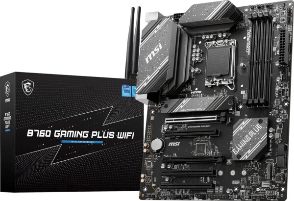 MSI B760 Gaming Plus WiFi Gaming Motherboard (Supports 12th/13th/14th Gen Intel Processors, LGA 1700, DDR5, PCIe 4.0, M.2, 2.5Gbps LAN, USB 3.2 Gen2, HDMI/DP, Wi-Fi 6E, Bluetooth 5.3, ATX) - For Sale - Price