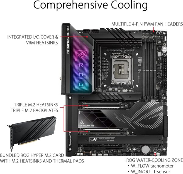 ASUS ROG Maximus Z790 Hero WiFi6E LGA 1700(Intel 14th,13th&12th Gen) ATX gaming motherboard(PCIe 5.0,DDR5,20+1power stages,2.5Gb LAN, Bluetooth V5.2,2x Thunderbolt 4 ports,5xM.2, Thunderbolt 4/USB4 ) - For Sale - Price - Image 2