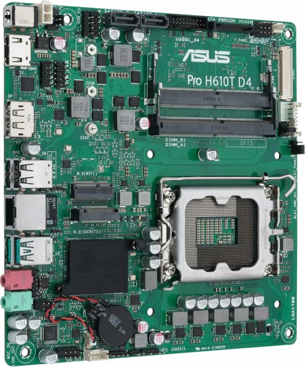 ASUS PRO H610T D4-CSM Thin Mini-ITX H610 Business Motherboard with Enhanced Security, Reliability, Manageability and Efficiency - For Sale - Price - Image 3