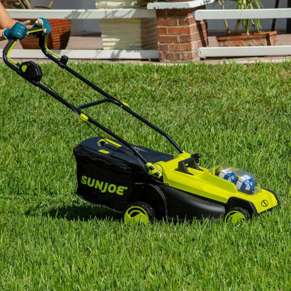 Sun Joe 24V-X2-17LM 48-Volt 17-Inch Mulching Walk-Behind Lawn Mower w/11-Gallon Grass Catcher & 6-Position Height Adjustment, Included, Cordless, Kit (w/ 2x 4.0-Ah Battery and Charger) - For Sale - Price - Image 9