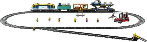 LEGO City Freight Train Set, 60336 Remote Control Toy for Kids Aged 7 Plus with Sounds, 2 Wagons, Car Transporter, 33 Track Pieces and 2 EV Car Toys, Price For Sale - Image 5