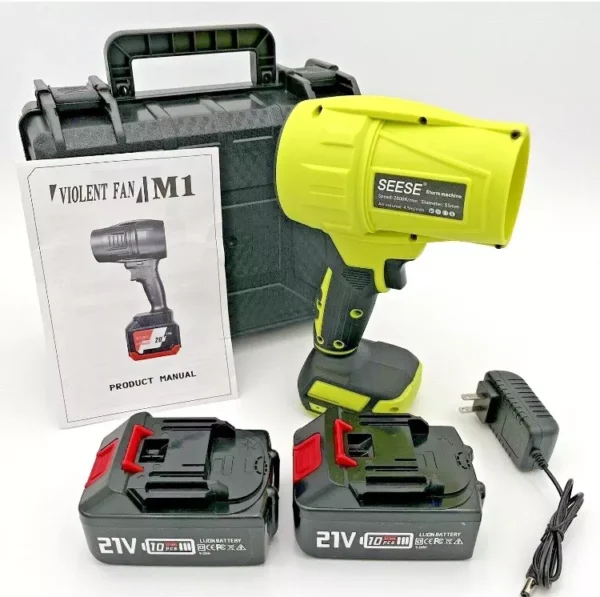 Seese Cordless Handheld Violent Fan/Leaf Blower + 2 Batteries/Charger/Case | Price For Sale -  New