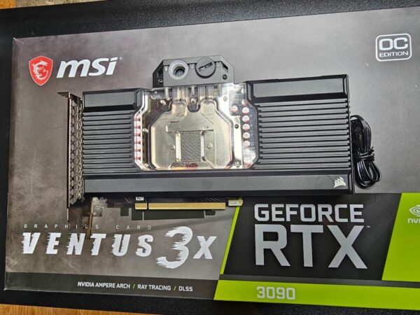 Liquid Cooled MSI GeForce RTX 3090 VENTUS 3X 24G OC Graphics Card - Corsair WB | For Sale | Price -  Used