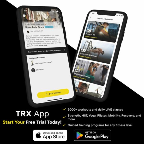 TRX All-in-ONE Suspension Training System: Full Body Workouts for Your Home Gym, Travel, and Outdoors | Includes Indoor & Outdoor Anchors, Workout Guide and Video Downloads - For Sale - Price - Image 5