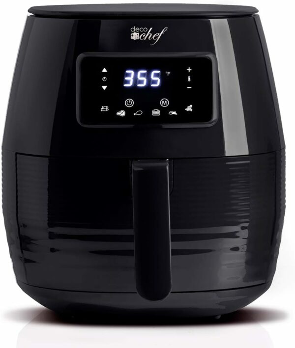 Deco Chef 5.8QT (19.3 Cup) Digital Electric Air Fryer with Accessories and Cookbook- Air Frying, Roasting, Baking, Crisping, and Reheating for Healthier and Faster Cooking (Black) - For Sale - Price - Image 8