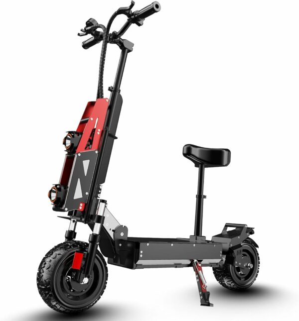 YS6 Electric Scooter Adult 60V 6000W Dual Motor Fast Folding Scooter, Top Speed 60 mph Range 55 mph, Off-Road 11’ Tyres with Seat Maximum Weight Capacity 800 lbs Dual Drive Brake Commuter - For Sale - Price - Image 8