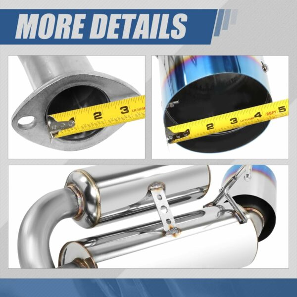 Dual 4.5 Inches Muffler Tip Axle Back Catback Exhaust System Compatible with Nissan 350Z Infiniti G35 03-08, Stainless Steel - For Sale - Price - Image 4