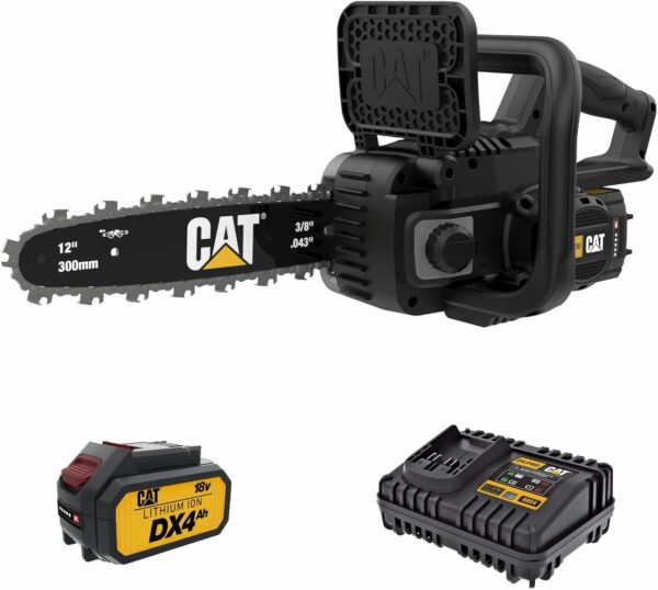 Cat DG230 18V Brushless 12” Chainsaw, Battery Chainsaw with Tool-Free Chain Tensioning, Electric Chainsaw Cordless with Inertia Chain Brake for Safety – Battery & Charger Included - For Sale - Price