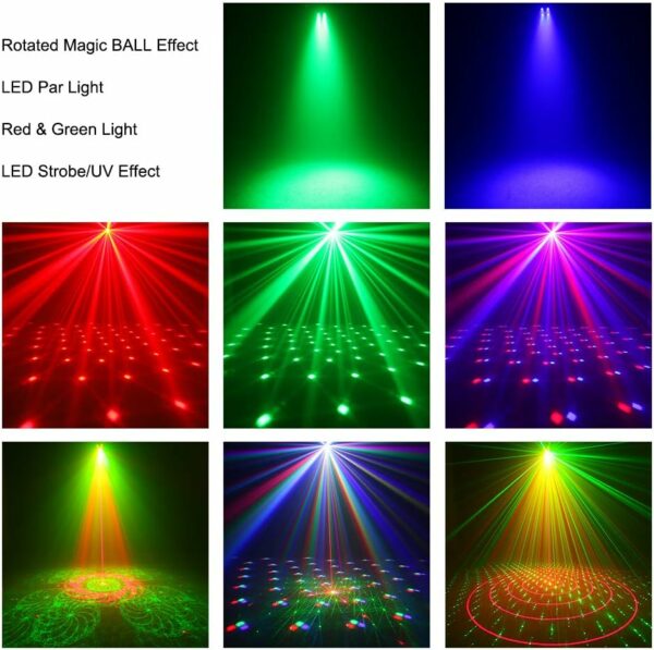 Stage Lights DJ Lights, WorldLite LED Effect Light 5 in 1 with Magic Ball, LED Par Pattern Lights and LED Strobe/UV, Great for Stage & DJ Lighting, Wedding Church Club Disco Party Lighting - For Sale - Price - Image 3