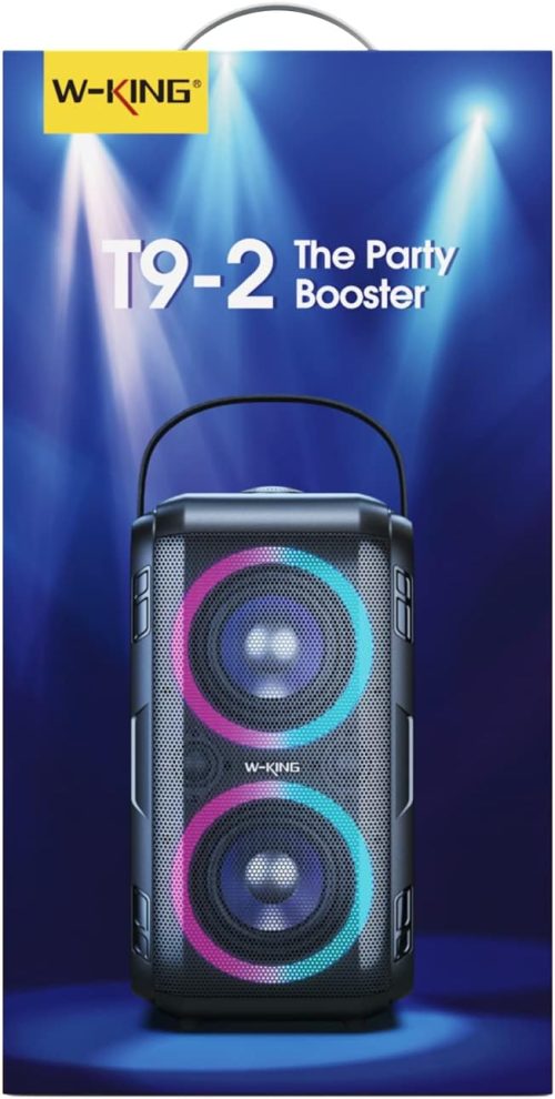 W-KING 180W Peak Party Loud Bluetooth Speaker Portable Wireless Outdoor Boom Box/4 Drivers with 2*Subwoofer/HD Huge 105dB Pulse Natural Deep Bass Tube, 80W IPX5 Big Large Speaker/24H/EQ/U-Disk/TF/AUX - For Sale - Price - Image 11