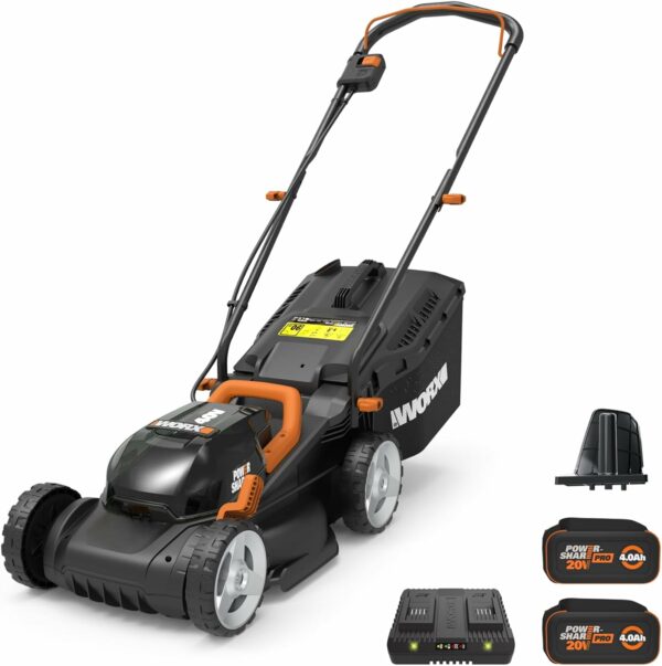 WORX 40V 14" Cordless Lawn Mower for Small Yards, 2-in-1 Electric Mower Cuts Quietly, Compact & Lightweight Push Lawn Mower with 6-Position Height Adjustment WG779 – 2 Batteries & Charger Included - For Sale - Price