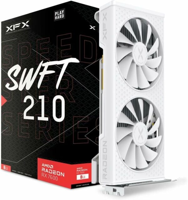 XFX Speedster SWFT210 Radeon RX 7600 Graphics Card White with 8GB GDDR6 HDMI 3xDP, AMD RDNA 3 RX-76PSWFTWY - For Sale - Price