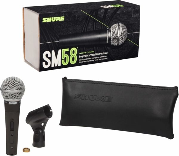 Shure SM58 Pro XLR Dynamic Microphone with On/Off Switch - Professional Studio & Live Performance Cardioid Mic for Vocals, Podcasting, and Recording (SM58S) - For Sale - Price - Image 2