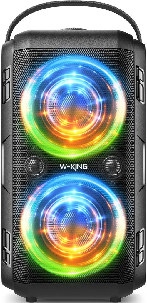 W-KING 180W Peak Party Loud Bluetooth Speaker Portable Wireless Outdoor Boom Box/4 Drivers with 2*Subwoofer/HD Huge 105dB Pulse Natural Deep Bass Tube, 80W IPX5 Big Large Speaker/24H/EQ/U-Disk/TF/AUX - For Sale - Price