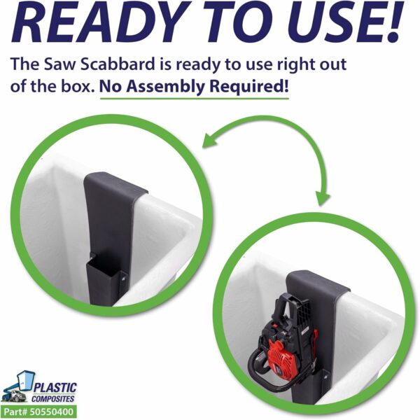 Chainsaw Scabbard - Plastic - Bucket Mounted (Inside Mount ONLY) (Unlined Black) Bucket Truck Parts Built-in Mount, Plastic Scabbard for Mounting Only on the Inside of Your Bucket - For Sale - Price