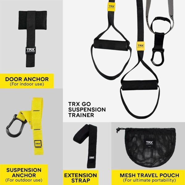 TRX GO Suspension Trainer System, Full-Body Workout for All Levels & Goals, Lightweight & Portable, Fast, Fun & Effective Workouts, Home Gym Equipment or for Outdoor Workouts, Grey - For Sale - Price - Image 6