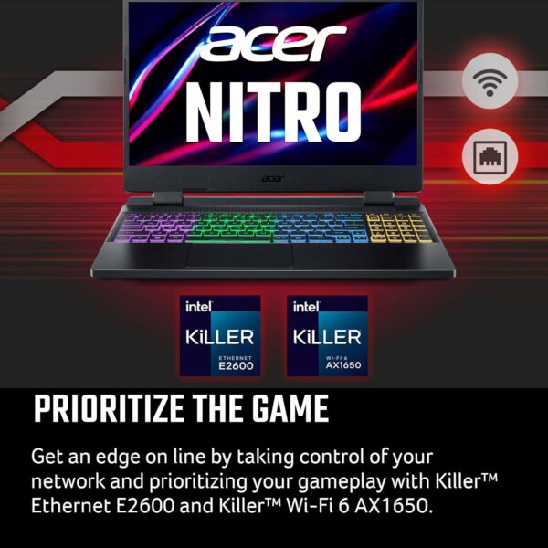 Acer Nitro 5 AN515-58-725A Gaming Laptop | Intel Core i7-12700H | NVIDIA GeForce RTX 3060 GPU | 15.6" FHD 144Hz 3ms IPS Display | 16GB DDR4 | 512GB Gen 4 SSD | Killer Wi-Fi 6 | RGB Keyboard - For Sale - Price - Image 9