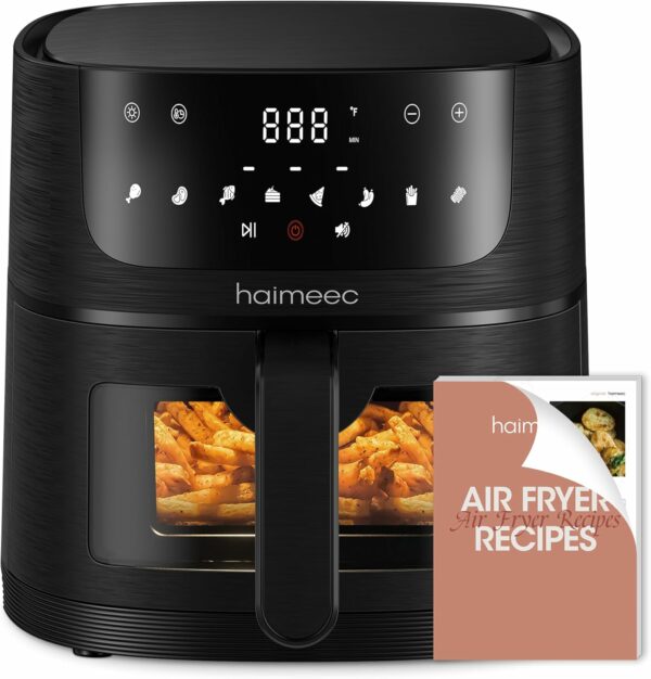 Air Fryer 8-in-1 with 4.2 Qt Capacity and Easy View Windows, Max 400F, 95% Less Oil, 100+ Recipes, Shake Reminder, Nonstick Basket for Roast, Bake, Dehydrate, Reheat, Broil-CE01 - For Sale - Price