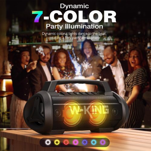 W-KING Portable Speakers Bluetooth Wireless, 120W Peak 70W Loud Bluetooth Speaker Waterproof Outdoor, Deep Bass/2* Subwoofer/DSP/EQ/42H Playtime/IPX6/RGB Lights/MAC-in/Power Bank, Large Party Boombox - For Sale - Price - Image 6